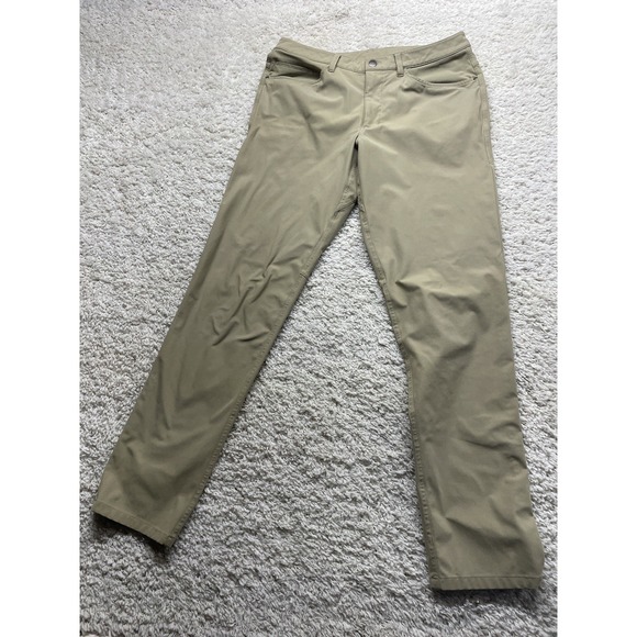 Lululemon Pants Mens Khaki ABC  Slim Tech Chino Stretch 32x32.5 - Picture 1 of 10